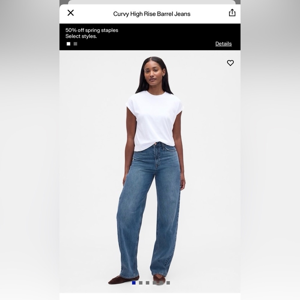 GAP Curvy High Rise Barrel Jeans - medium Blue